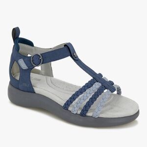 Women’s JBU Prague Comfort Casual Sandals Blue and Gray Leather Upper Size 8.5